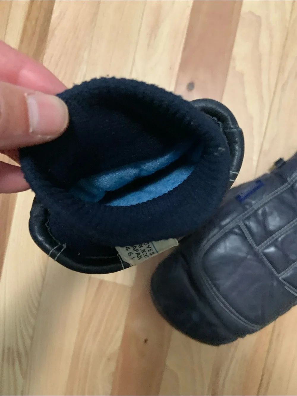 Conroy Men’s Dark Blue Leather Mittens size XL